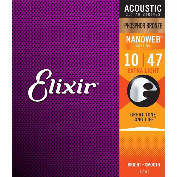 10-47 Elixir Nanoweb 16002 Phosphor Bronze Extra Light